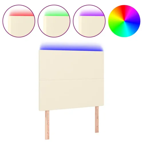LED uzglavlje krem 100x5x118/128 cm od umjetne kože - Krema 100 x 5 x 118/128 cm Cijena