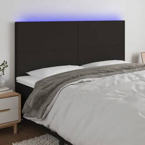 LED uzglavlje crno 200x5x118/128 cm od tkanine - Crna 200 x 5 x 118/128 cm Cijena