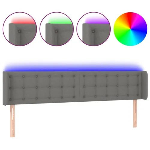LED uzglavlje tamnosivo 163x16x78/88 cm od tkanine - Tamno siva 163 x 16 x 78/88 cm Cijena