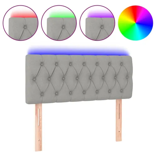 LED uzglavlje svjetlosivo 90 x 7 x 78/88 cm od tkanine - Svjetlosiva 90 x 7 x 78/88 cm Cijena