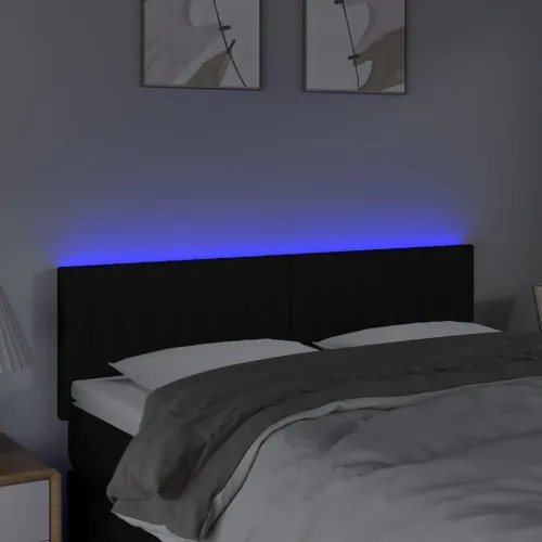 LED uzglavlje crno 144x5x78/88 cm od tkanine - Crna 144 x 5 x 78/88 cm Cijena