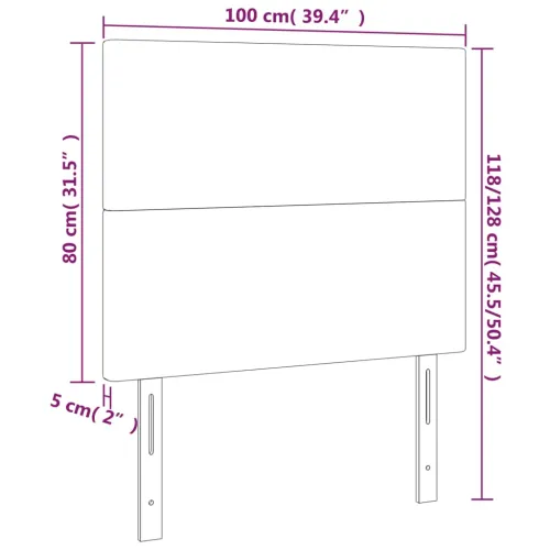 LED uzglavlje tamnosmeđe 100x5x118/128 cm od tkanine - Tamno smeđa 100 x 5 x 118/128 cm Cijena