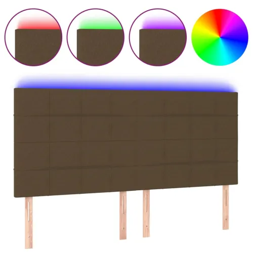 LED uzglavlje tamnosmeđe 200x5x118/128 cm od tkanine - Tamno smeđa 200 x 5 x 118/128 cm Cijena