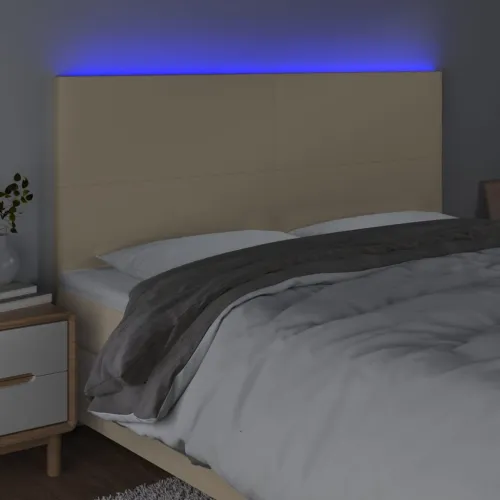 LED uzglavlje krem 160x5x118/128 cm od tkanine - Krema 160 x 5 x 118/128 cm Cijena