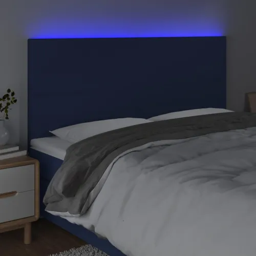 LED uzglavlje plavo 200x5x118/128 cm od tkanine - Plava 200 x 5 x 118/128 cm Cijena