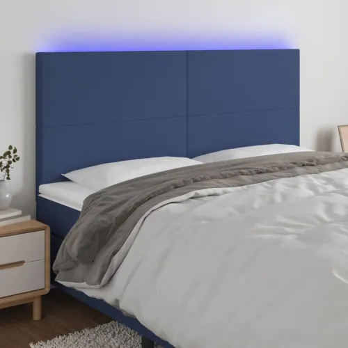 LED uzglavlje plavo 200x5x118/128 cm od tkanine - Plava 200 x 5 x 118/128 cm Cijena