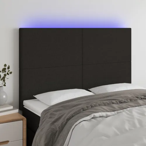 LED uzglavlje crno 144x5x118/128 cm od tkanine - Crna 144 x 5 x 118/128 cm Cijena