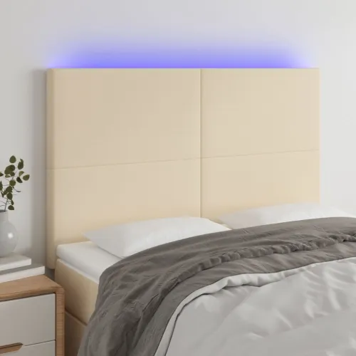 LED uzglavlje krem 144x5x118/128 cm od tkanine - Krema 144 x 5 x 118/128 cm Cijena