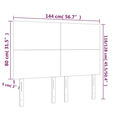 LED uzglavlje krem 144x5x118/128 cm od tkanine - Krema 144 x 5 x 118/128 cm Cijena