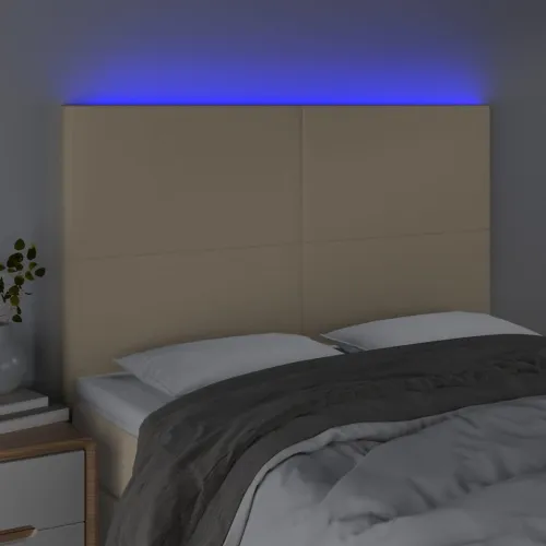 LED uzglavlje krem 144x5x118/128 cm od tkanine - Krema 144 x 5 x 118/128 cm Cijena