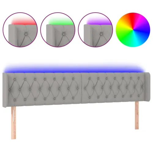 LED uzglavlje svjetlosivo 203x16x78/88 cm od tkanine - Svjetlosiva 203 x 16 x 78/88 cm Cijena