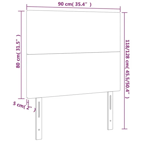 LED uzglavlje krem 90x5x118/128 cm od tkanine - Krema 90 x 5 x 118/128 cm Cijena