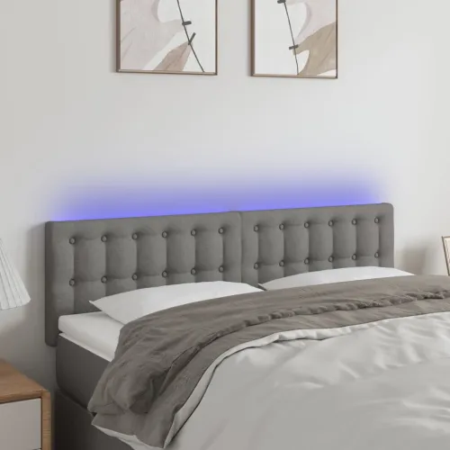 LED uzglavlje tamnosivo 144x5x78/88 cm od tkanine - Tamno siva 144 x 5 x 78/88 cm Cijena