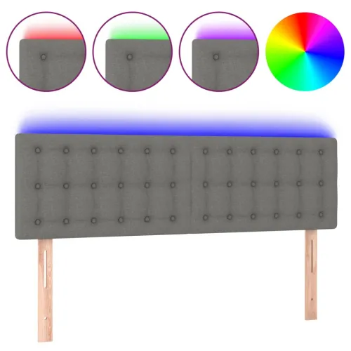 LED uzglavlje tamnosivo 144x5x78/88 cm od tkanine - Tamno siva 144 x 5 x 78/88 cm Cijena