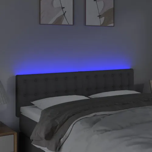 LED uzglavlje tamnosivo 144x5x78/88 cm od tkanine - Tamno siva 144 x 5 x 78/88 cm Cijena