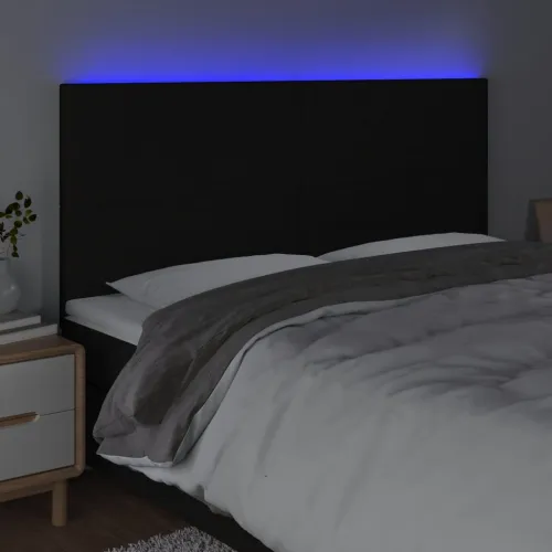 LED uzglavlje crno 160x5x118/128 cm od tkanine - Crna 160 x 5 x 118/128 cm Cijena