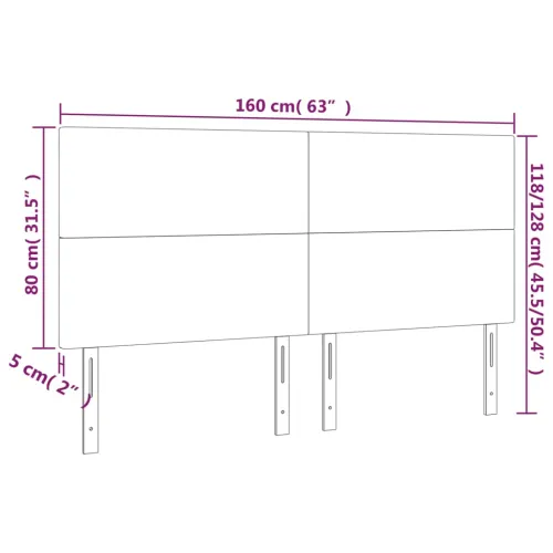 LED uzglavlje crno 160x5x118/128 cm od tkanine - Crna 160 x 5 x 118/128 cm Cijena