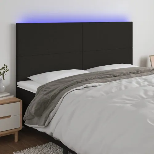LED uzglavlje crno 160x5x118/128 cm od tkanine - Crna 160 x 5 x 118/128 cm Cijena