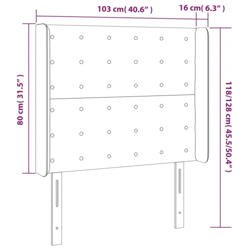 LED uzglavlje krem 103 x 16 x 118/128 cm od tkanine - Krema 103 x 16 x 118/128 cm Cijena