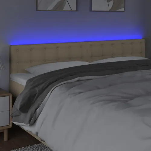 LED uzglavlje krem 200x5x78/88 cm od tkanine - Krema 200 x 5 x 78/88 cm Cijena