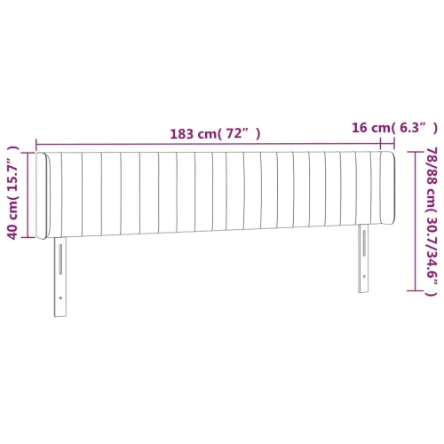 LED uzglavlje crno 183x16x78/88 cm od tkanine - Crna 183 x 16 x 78/88 cm Cijena