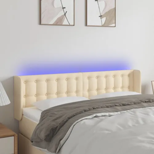 LED uzglavlje krem 147x16x78/88 cm od tkanine - Krema 147 x 16 x 78/88 cm Cijena