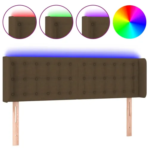 LED uzglavlje tamnosmeđe 147x16x78/88 cm od tkanine - Tamno smeđa 147 x 16 x 78/88 cm Cijena