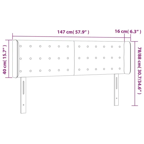 LED uzglavlje tamnosmeđe 147x16x78/88 cm od tkanine - Tamno smeđa 147 x 16 x 78/88 cm Cijena
