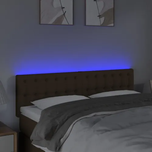 LED uzglavlje tamnosmeđe 144x5x78/88 cm od tkanine - Tamno smeđa 144 x 5 x 78/88 cm Cijena
