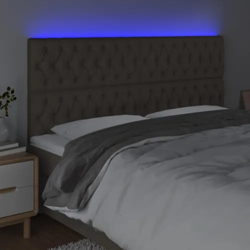 LED uzglavlje smeđesivo 200x7x118/128 cm od tkanine - Sivo-smeđa 200 x 7 x 118/128 cm Cijena