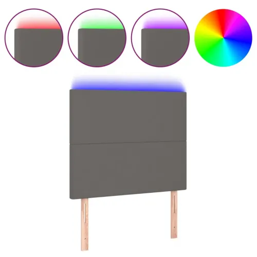 LED uzglavlje sivo 90x5x118/128 cm od umjetne kože - Siva 90 x 5 x 118/128 cm Cijena