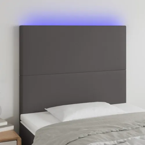 LED uzglavlje sivo 90x5x118/128 cm od umjetne kože - Siva 90 x 5 x 118/128 cm Cijena