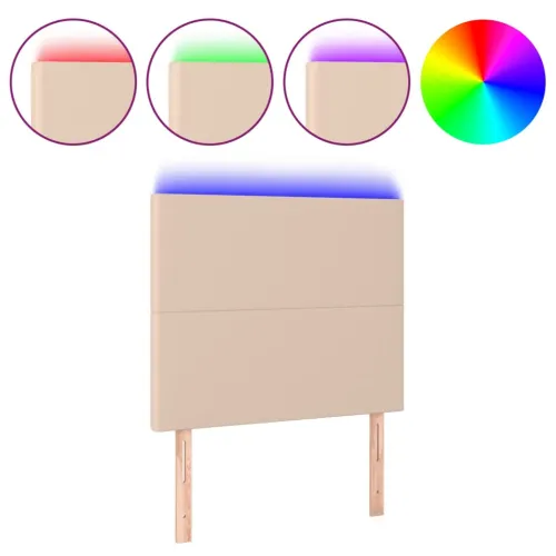 LED uzglavlje boja cappuccina 90x5x118/128 cm od umjetne kože - Boja cappuccina 90 x 5 x 118/128 cm Cijena