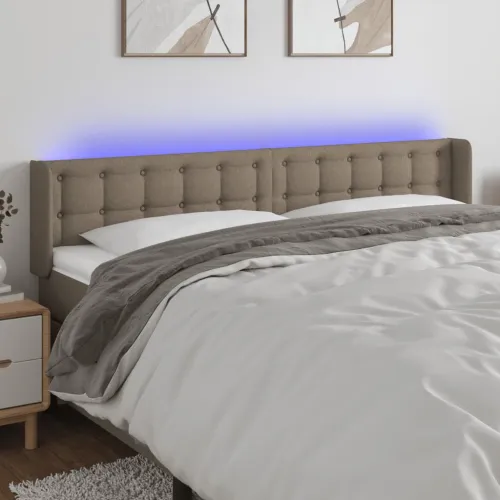 LED uzglavlje smeđesivo 183x16x78/88 cm od tkanine - Sivo-smeđa 183 x 16 x 78/88 cm Cijena