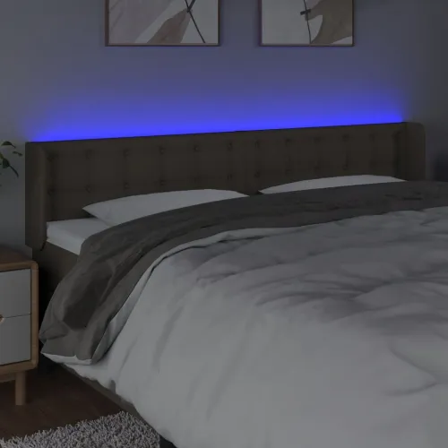 LED uzglavlje smeđesivo 183x16x78/88 cm od tkanine - Sivo-smeđa 183 x 16 x 78/88 cm Cijena