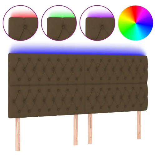 LED uzglavlje tamnosmeđe 200x7x118/128 cm od tkanine - Tamno smeđa 200 x 7 x 118/128 cm Cijena
