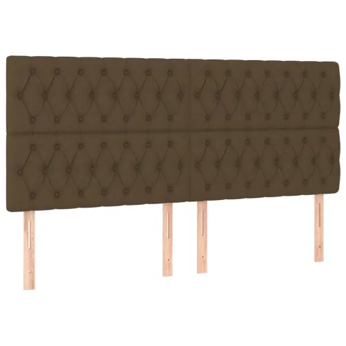 LED uzglavlje tamnosmeđe 200x7x118/128 cm od tkanine - Tamno smeđa 200 x 7 x 118/128 cm Cijena