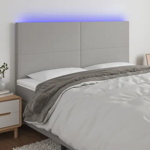 LED uzglavlje svjetlosivo 200x5x118/128 cm od tkanine - Svjetlosiva 200 x 5 x 118/128 cm Cijena