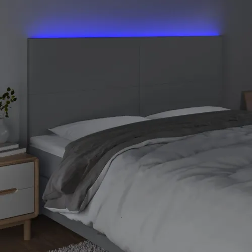 LED uzglavlje svjetlosivo 200x5x118/128 cm od tkanine - Svjetlosiva 200 x 5 x 118/128 cm Cijena
