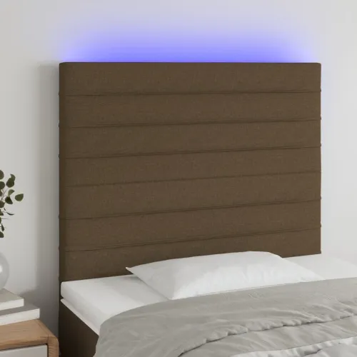LED uzglavlje tamnosmeđe 80x5x118/128 cm od tkanine - Tamno smeđa 80 x 5 x 118/128 cm Cijena