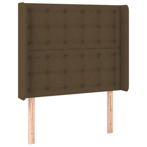 LED uzglavlje tamnosmeđe 103 x 16 x 118/128 cm od tkanine - Tamno smeđa 103 x 16 x 118/128 cm Cijena