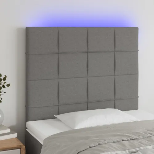 LED uzglavlje tamnosivo 90x5x118/128 cm od tkanine - Tamno siva 90 x 5 x 118/128 cm Cijena