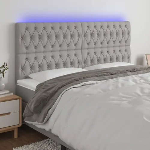 LED uzglavlje svjetlosivo 200x7x118/128 cm od tkanine - Svjetlosiva 200 x 7 x 118/128 cm Cijena
