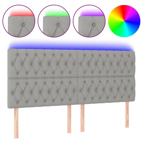 LED uzglavlje svjetlosivo 200x7x118/128 cm od tkanine - Svjetlosiva 200 x 7 x 118/128 cm Cijena