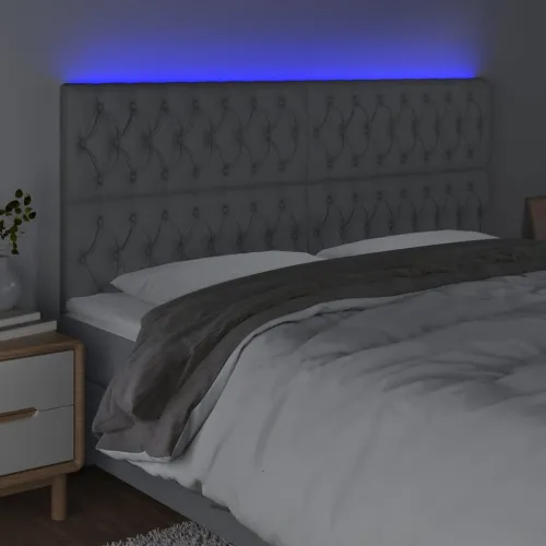 LED uzglavlje svjetlosivo 200x7x118/128 cm od tkanine - Svjetlosiva 200 x 7 x 118/128 cm Cijena