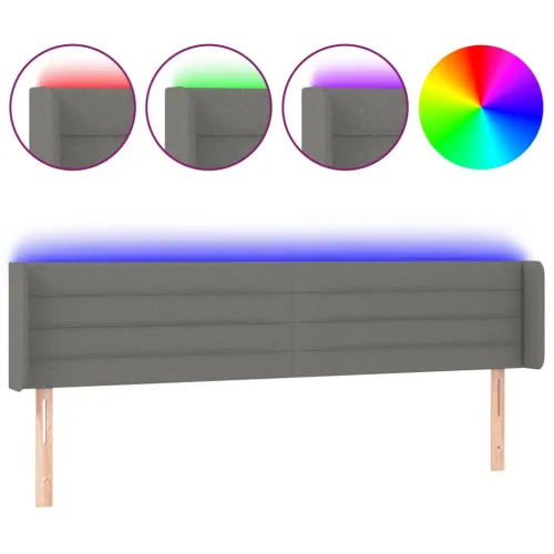 LED uzglavlje tamnosivo 183x16x78/88 cm od tkanine - Tamno siva 183 x 16 x 78/88 cm Cijena