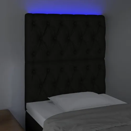 LED uzglavlje crno 80x7x118/128 cm od tkanine - Crna 80 x 7 x 118/128 cm Cijena