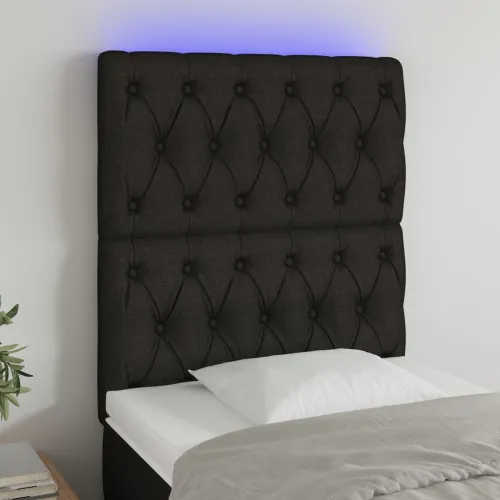 LED uzglavlje crno 80x7x118/128 cm od tkanine - Crna 80 x 7 x 118/128 cm Cijena