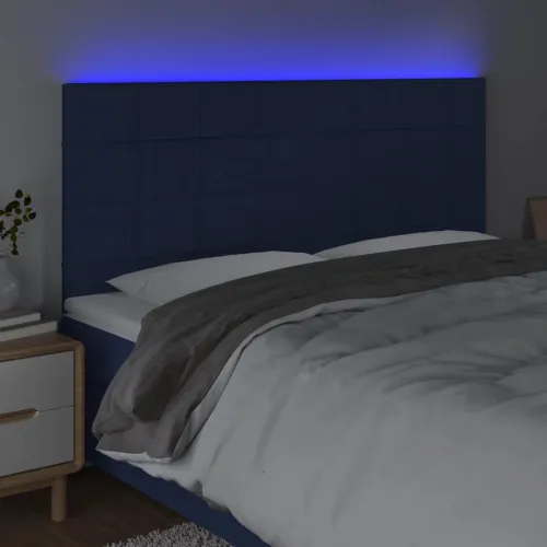 LED uzglavlje plavo 200x5x118/128 cm od tkanine - Plava 200 x 5 x 118/128 cm Cijena