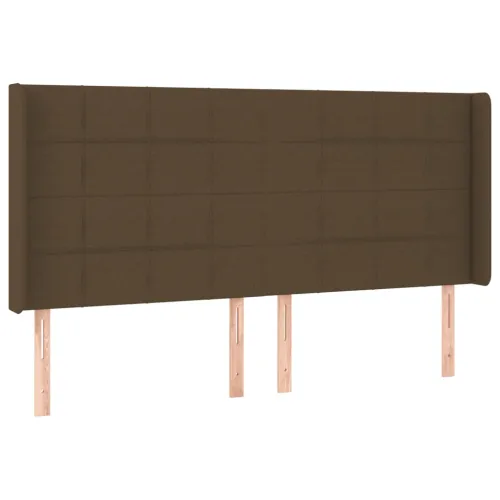 LED uzglavlje tamnosmeđe 203x16x118/128 cm od tkanine - Tamno smeđa 203 x 16 x 118/128 cm Cijena